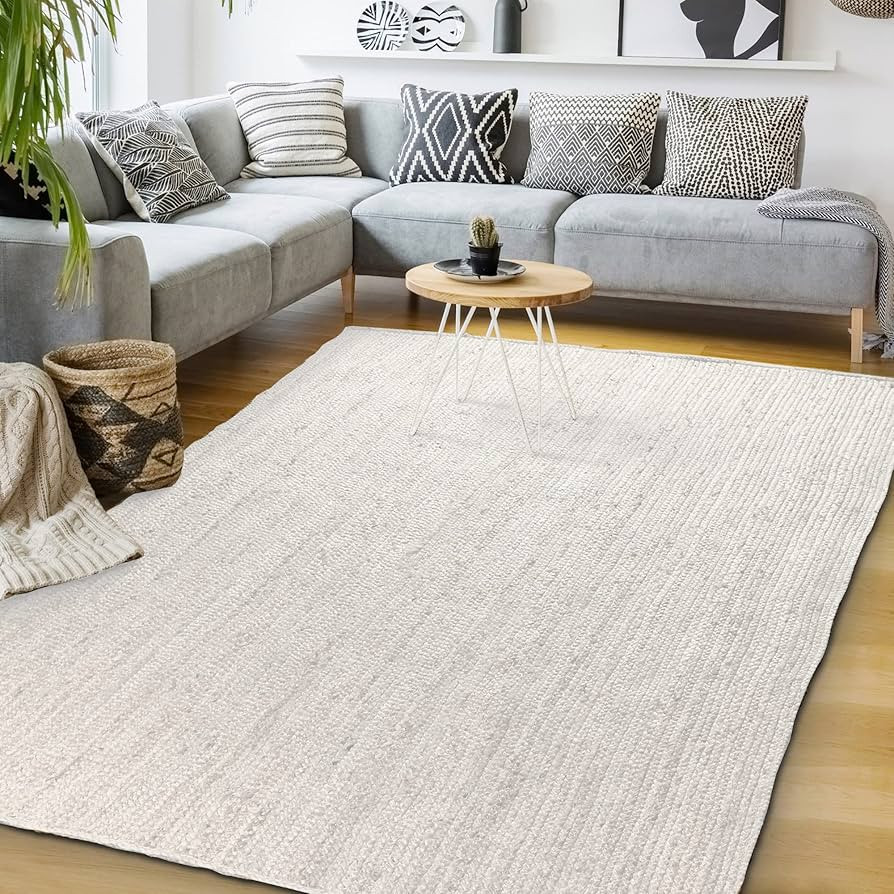 Signature Loom Handcrafted Farmhouse Jute Accent Rug (6 ft x 9 ft) - Soft & Comfortable Jute Area... | Amazon (US)