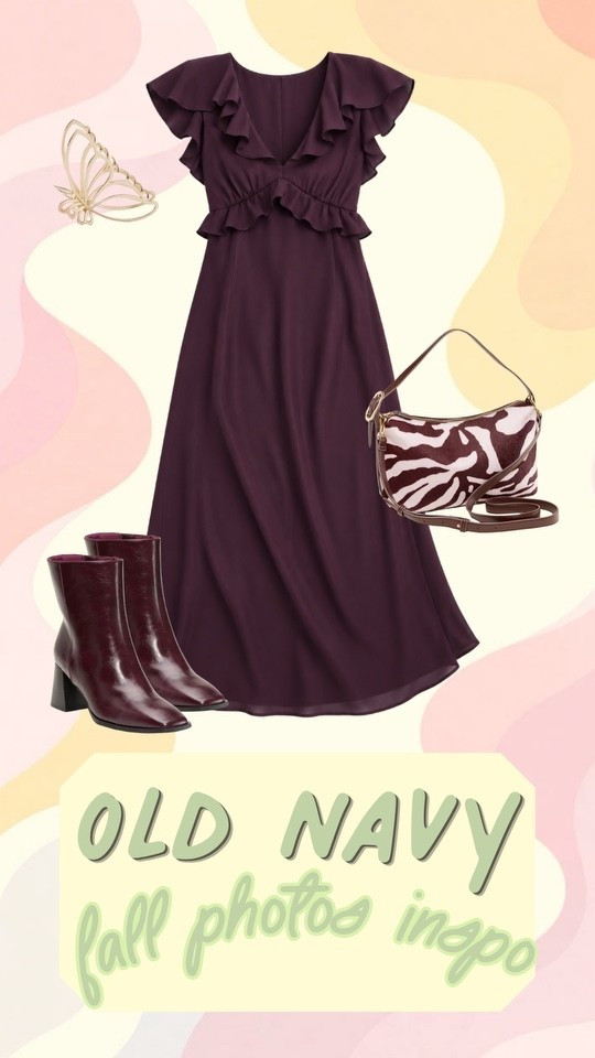 This plum dress with burgundy boots and the printed bag is such a pretty fall combination. I love the ruffle details and rich colors for a fall photo moment.

#LTKSeasonal #LTKootd #LTKdayinmylife