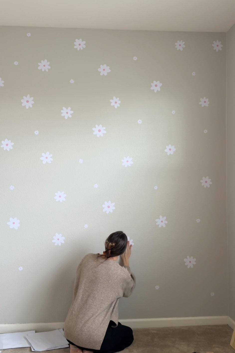 Flower decals, toddler girl room, toddler room, flower nursery 