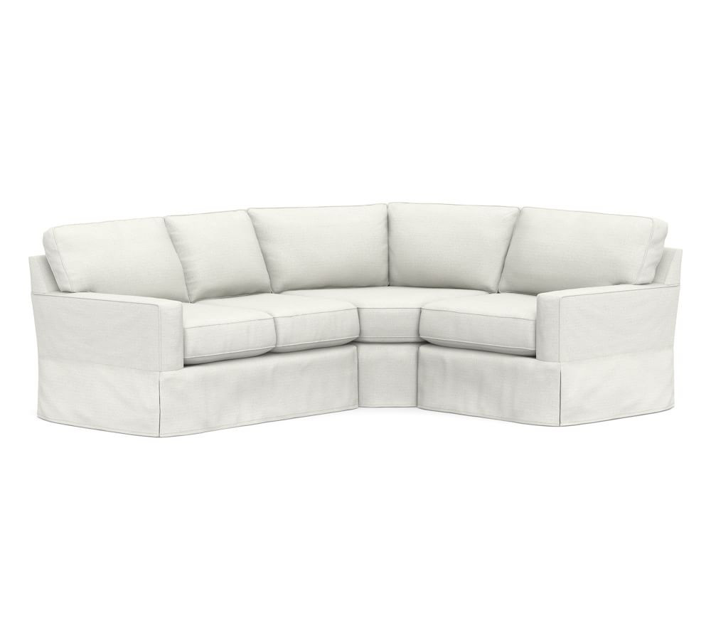 Buchanan Square Arm Slipcovered 3-Piece Sectional with Wedge | Pottery Barn (US)