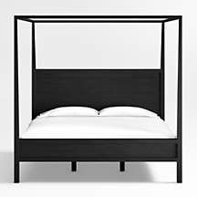 Keane Black Solid Wood King Canopy Bed + Reviews | Crate & Barrel | Crate & Barrel