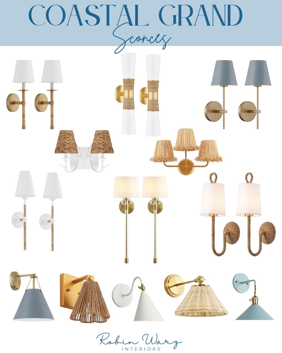 Coastal grandma millennial wall sconces for your bathroom hallway, living room  your fireplace bedroom and more

Looks like Serena and Lilly or pottery barn Ballard designs, rattan blue white woven rope brass

#LTKHome #LTKFindsUnder100