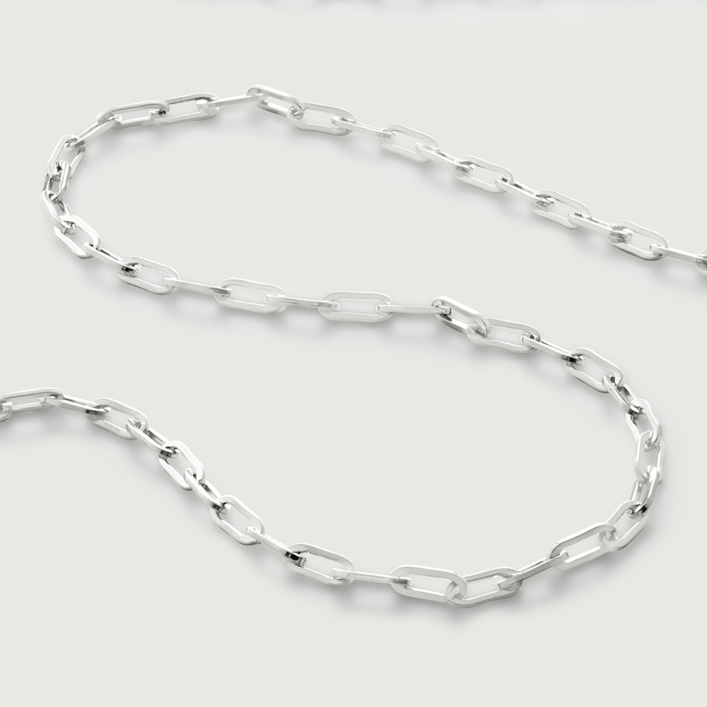 Sterling Silver Paperclip Choker Chain Necklace 16' | Monica Vinader (US)