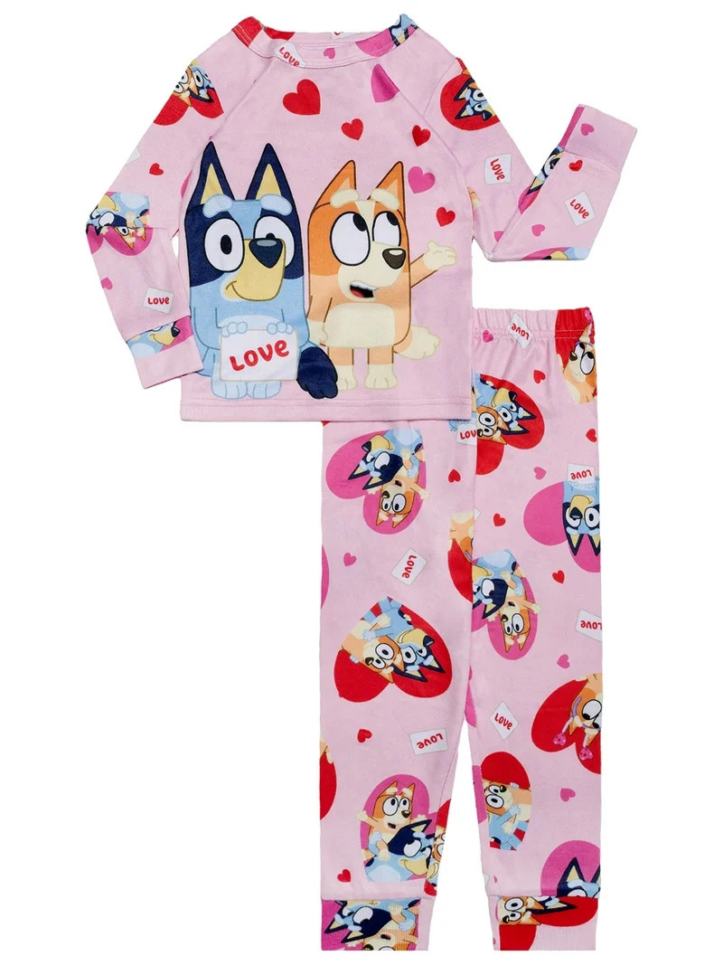 Character Toddler Unisex Valentine's Day Pajama Set, 2-Piece, Sizes 12M-5T | Walmart (US)
