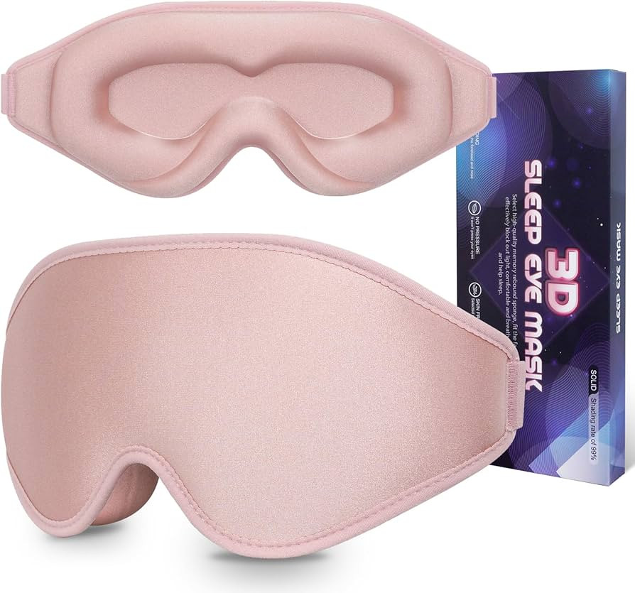 Sleep Mask 3D Eye Mask for Sleeping 100% Light Blocking Eye Covers with Adjustable Strap Night Bl... | Amazon (US)