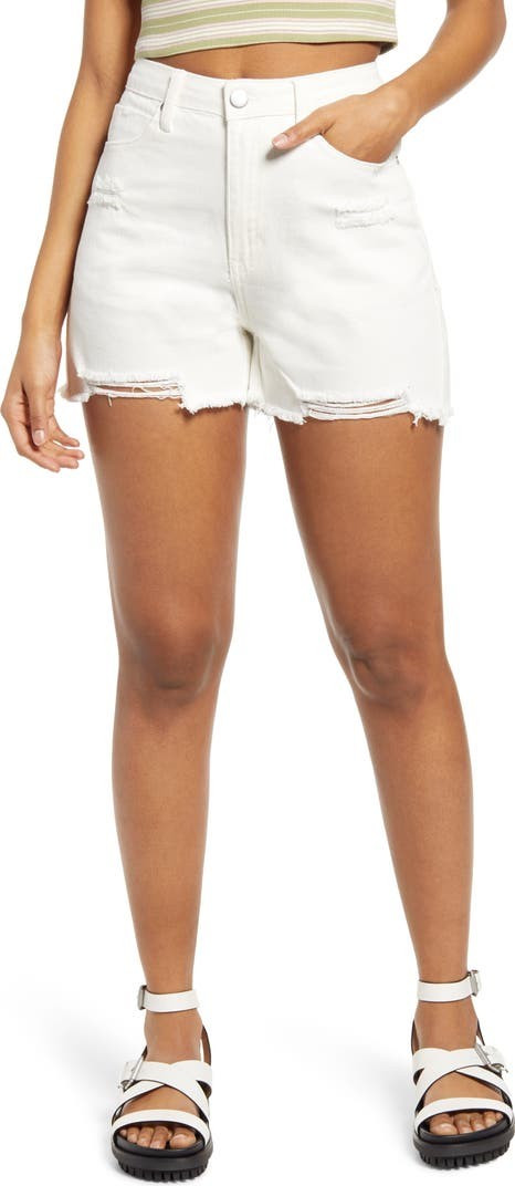 Ripped White Denim Shorts | Nordstrom