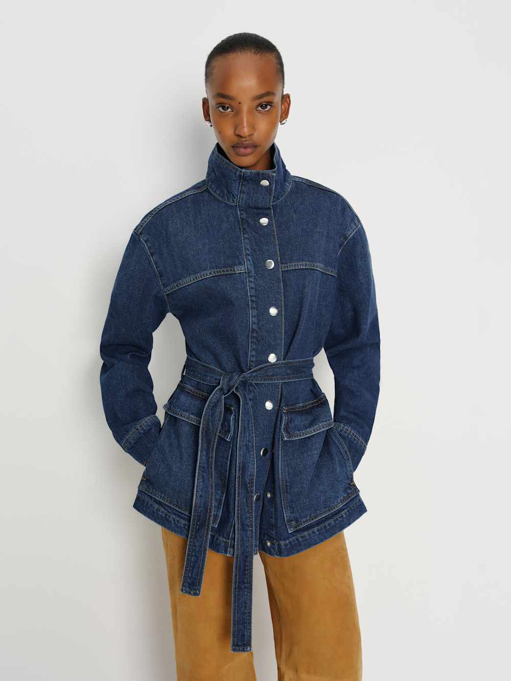 Drina Belted Denim Jacket | Reformation (Global)