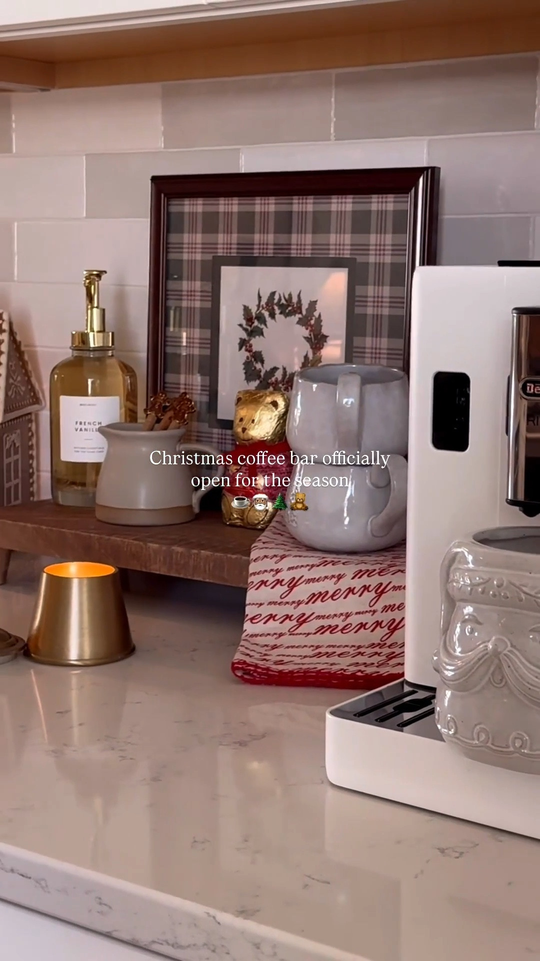 The Christmas coffee bar is officially open for the season ☕🎄✨ Nothing better than starting the morning with a cozy cup surrounded by a little holiday magic 🥰

The little gingerbread spoons and house cookie jar are from Hobby Lobby. I’ve linked some similar ones for you as well as everything else, just comment coffee to receive the link! 

#christmascoffeestation #coffeebar #holidaydecor #cozyhome #christmasvibes #christmasdecor #holidayseason #coffeetime #festivehome

#LTKSeasonal #LTKHome