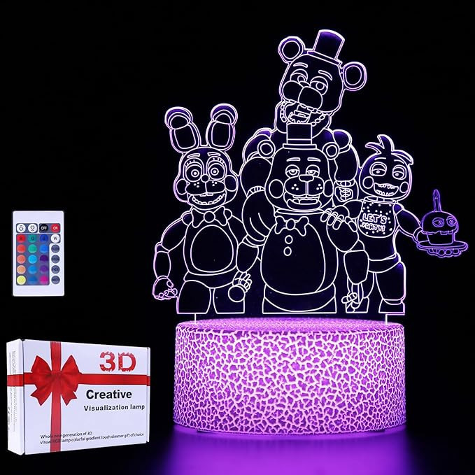 YHFEI 3D Night Light LED Table Lamp 16 Colors Changing with Remote & Smart Touch Room Decoration ... | Amazon (US)