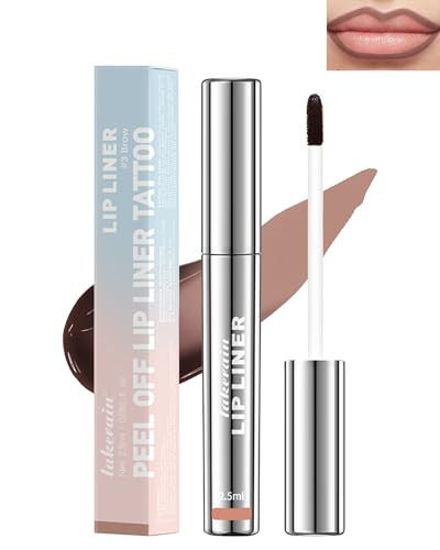Lestpola Peel Off Lip Liner Stain, Long Lasting Waterproof Lip Liner Tattoo Stain, Transfer-Proof, High Pigmented Color Lip Tint Stain with Matte Finish, All-Day Stay Lipliner Makeup for Women, Brown | Amazon (US)