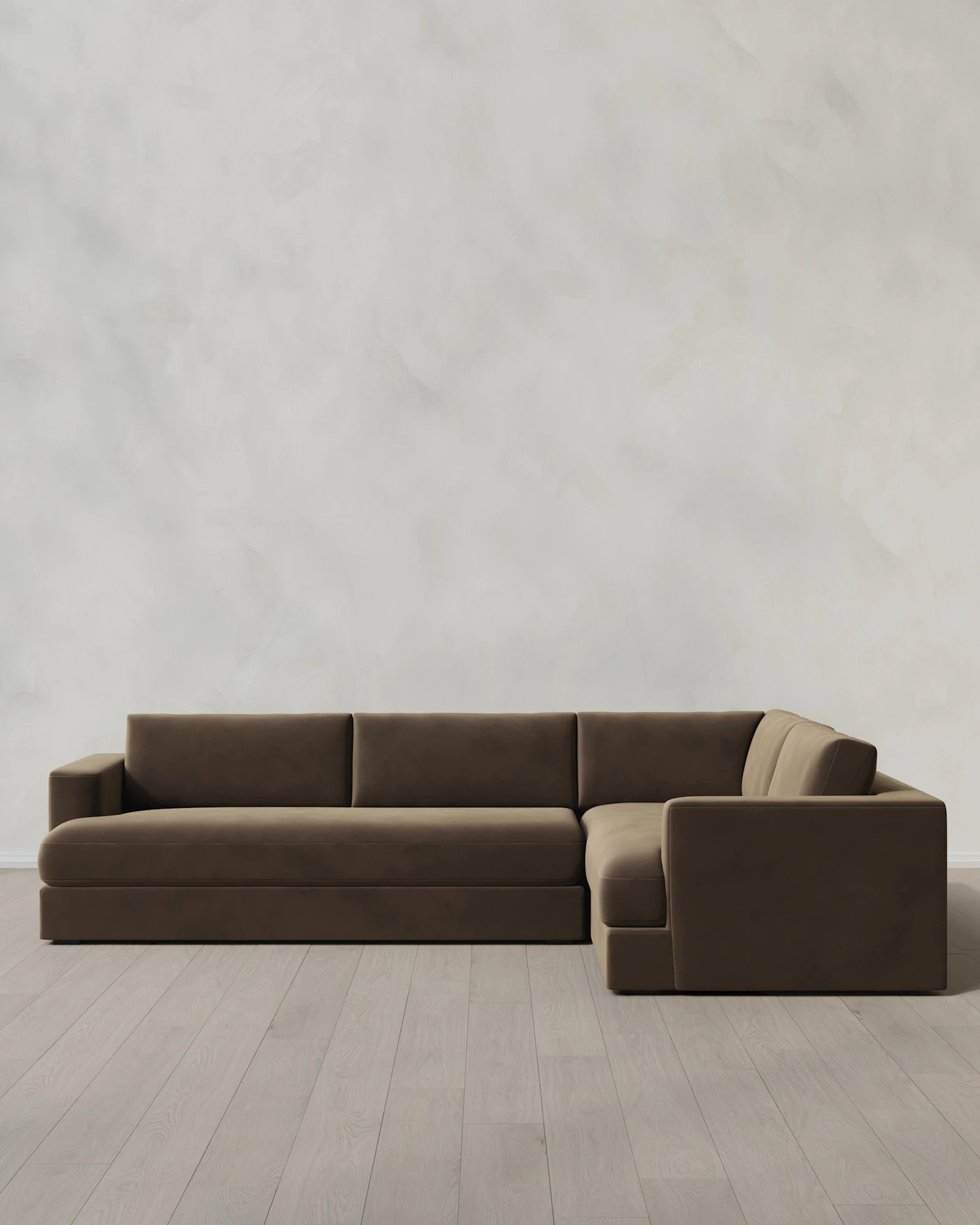 Sierra Performance Velvet Taper Arm L Sectional | Quince