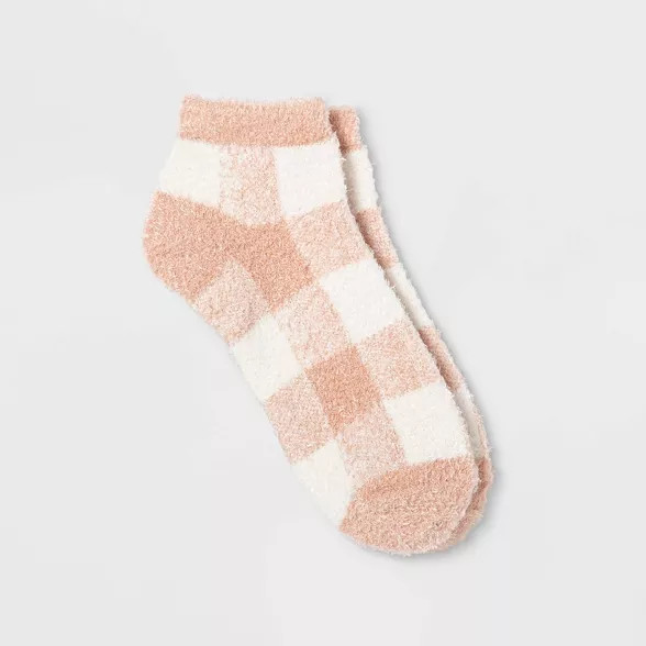 Women's Buffalo Check Plaid Cozy Low Cut Socks - A New Day™ 4-10 | Target