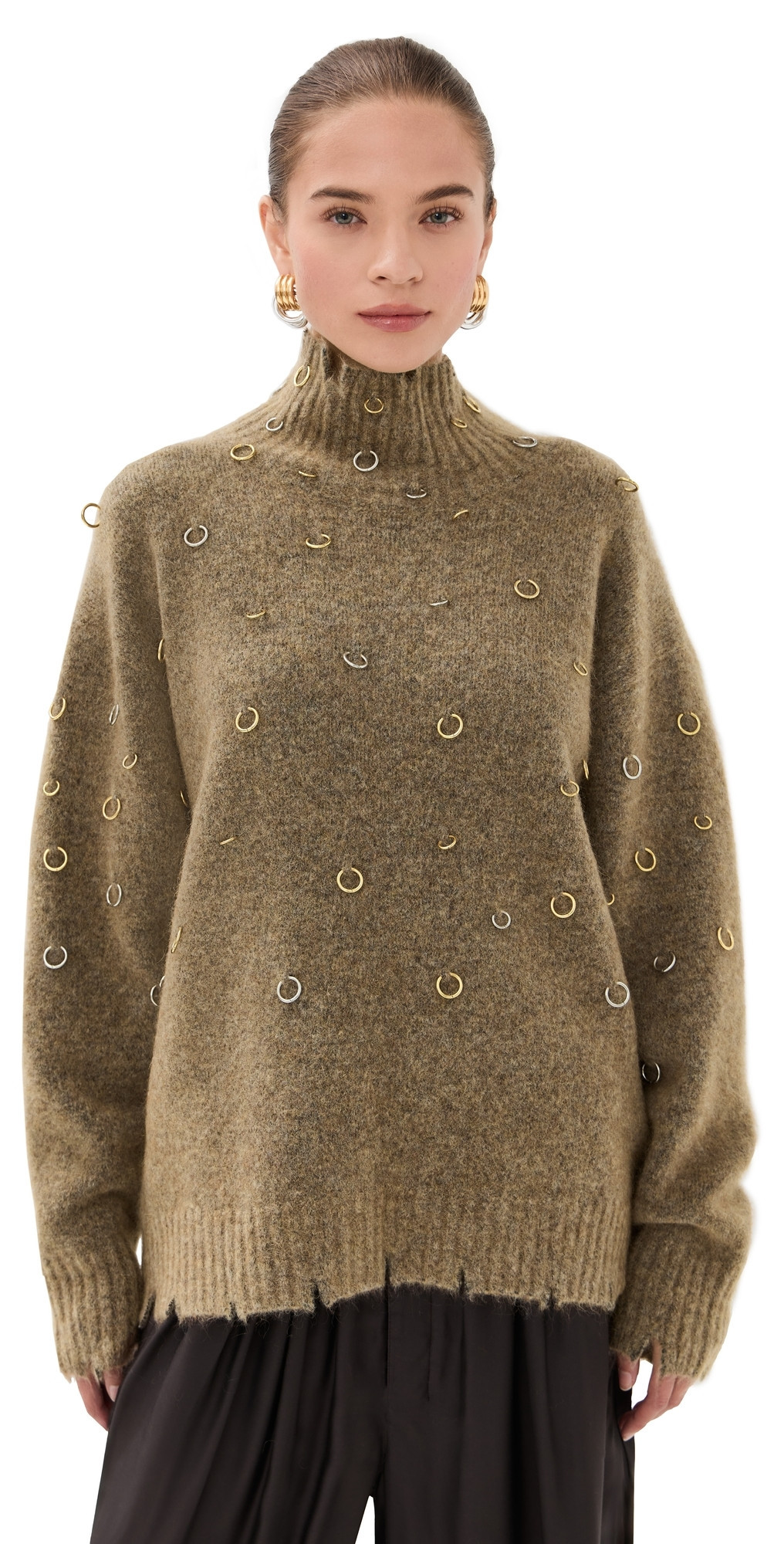 FRENKEN Precious Oversized Turtle Sweater Camel 36 | Shopbop