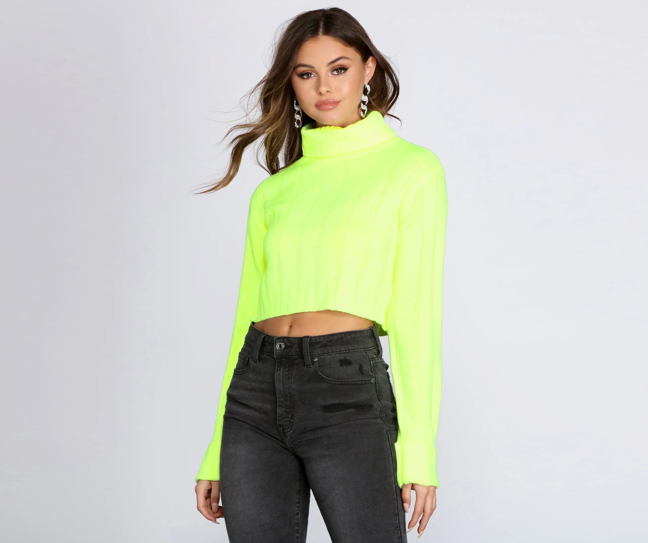 Neon Babe Cropped Sweater | Windsor Stores