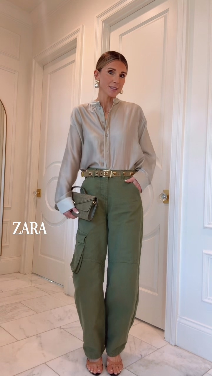 Zara haul part 2! Love this color combo. I’m wearing size small in the shirt and 2 in the pants.