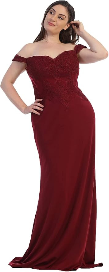 May Queen by Formal Dress Shops MQ1529 Off The Shoulder Prom Formal Gown | Amazon (US)