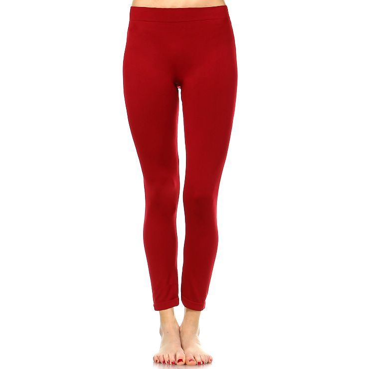 Women's Slim Fit Solid Leggings - One Size Fits Most - White Mark | Target