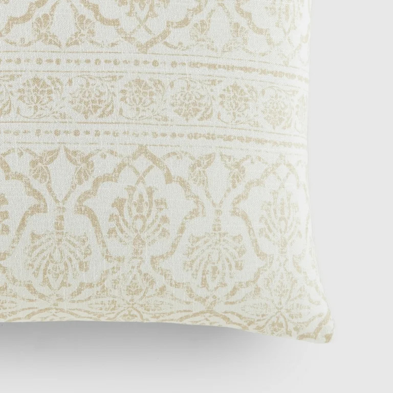 Noble Linens Elegant Cotton Decor Throw Pillow in Antique Floral Pattern - Walmart.com | Walmart (US)