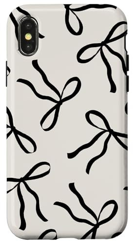 iPhone X/XS iPhone Aesthetic Beige and Black Bow Phone Case Case | Amazon (US)