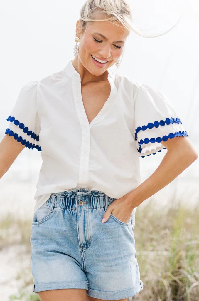 Free To Be You White Button Down Blouse | The Mint Julep Boutique