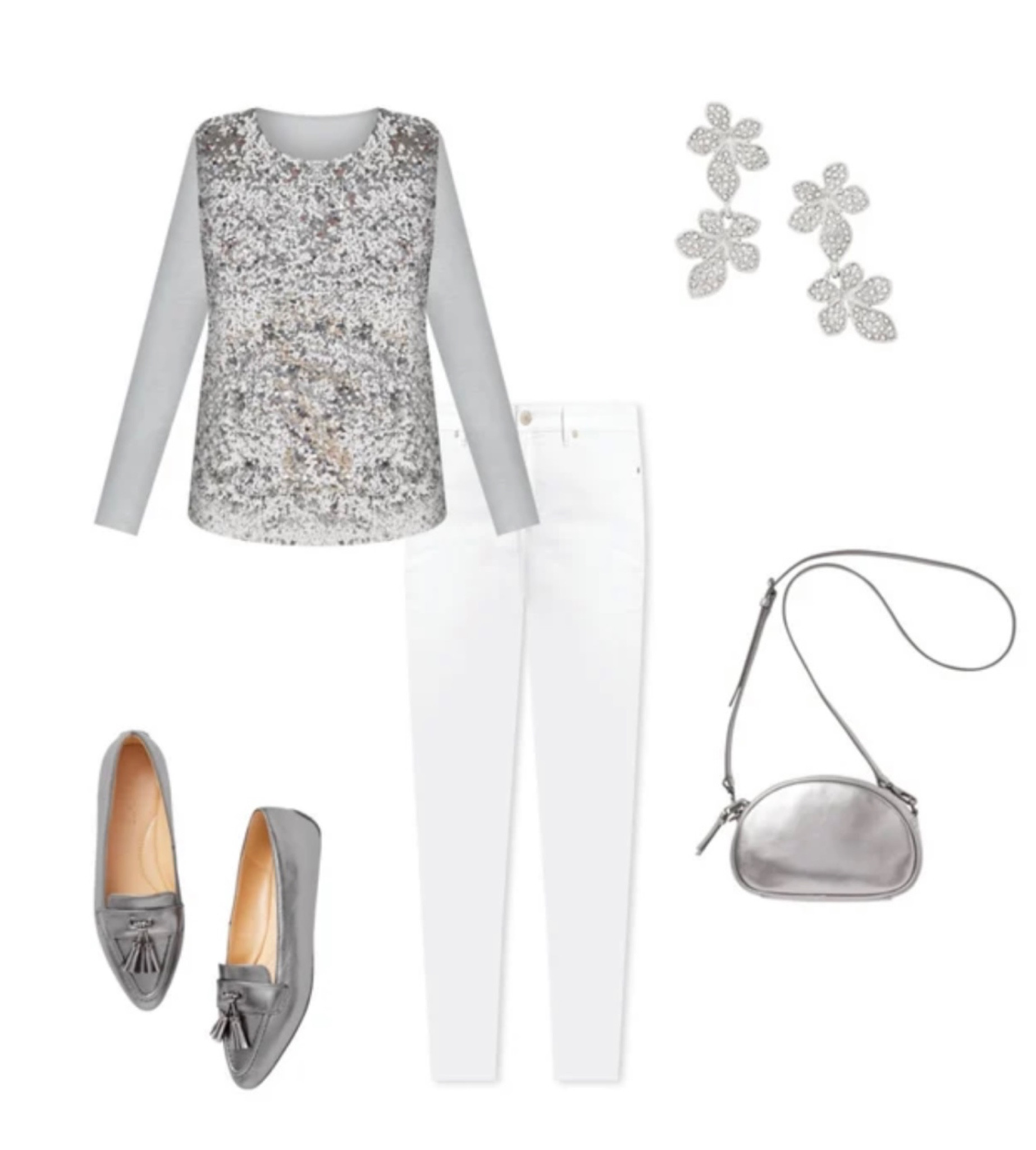 This gray sequin T-shirt is perfect for a casual date night or day to night look. It pairs amazingly well with white jeans and silver earrings! And it’s 40% off right now!

#LTKstyletip #LTKunder100 #LTKsalealert