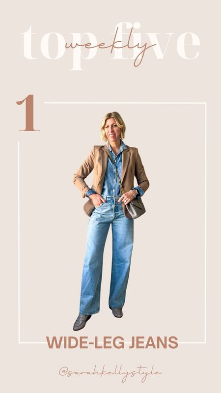 Top five best sellers from the week - High rise wide-leg jeans, Airessentials half zip, Reversible belt, Cotton button down shirt, Cream colors denim for spring and summer

#LTKSeasonal #LTKstyletip #LTKover40