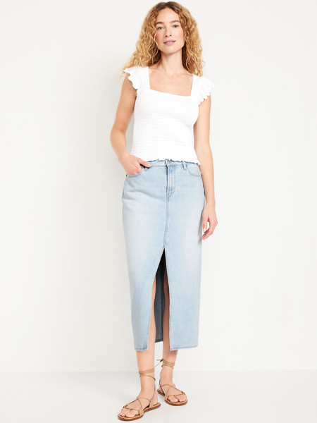 Mid-Rise Jean Maxi Skirt | Old Navy (CA)