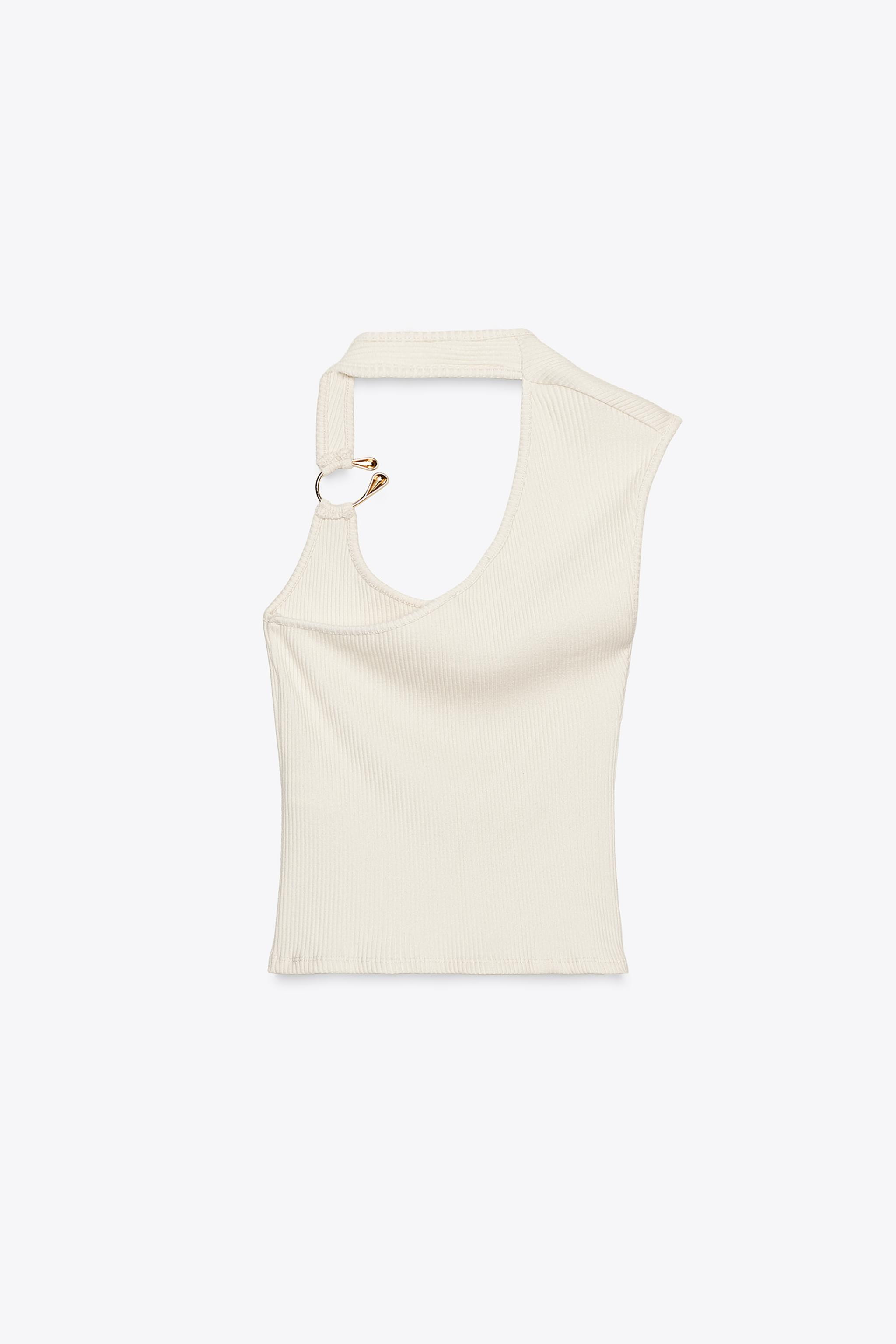 RIBBED TOP WITH METAL DETAIL | Zara AU