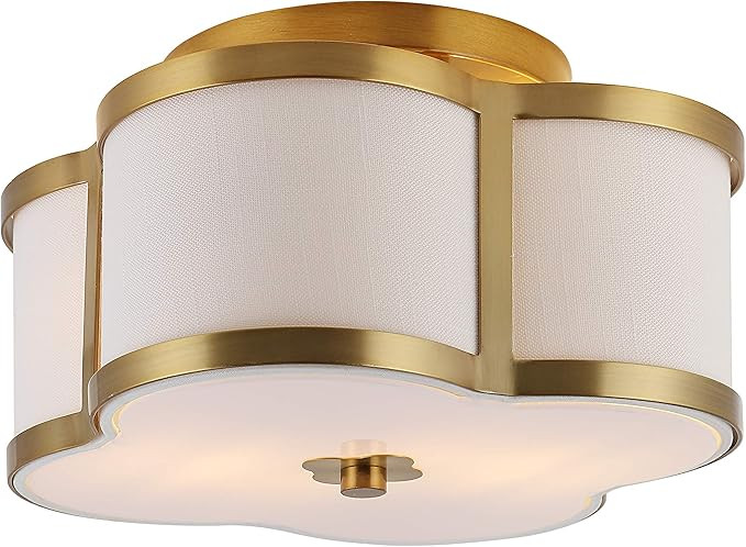 JONATHAN Y JYL9507B Quatrefoil Scalloped Shade Metal Classic LED Flush Mount, Glam Dimmable for K... | Amazon (US)