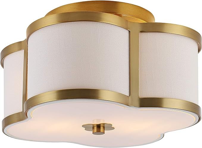 JONATHAN Y JYL9507B Quatrefoil Scalloped Shade Metal Classic LED Flush Mount, Glam Dimmable for K... | Amazon (US)