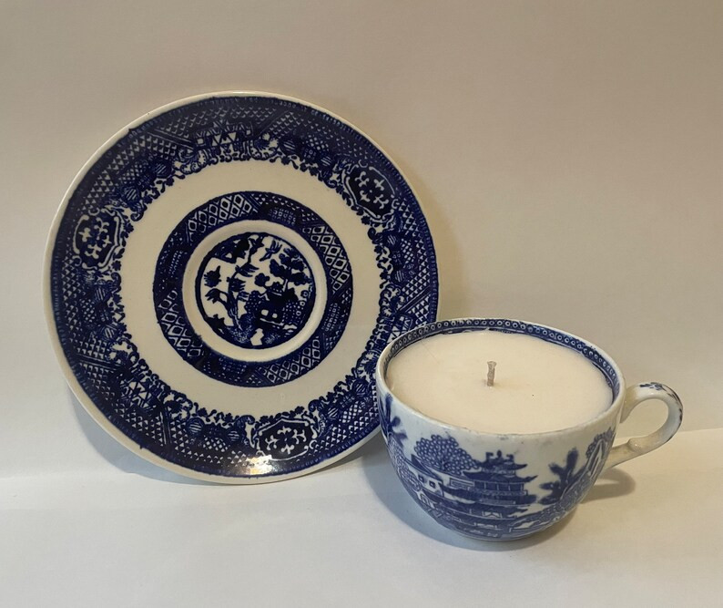 Vintage Oriental Teacup Unscented Candle With Saucer - Etsy | Etsy (US)