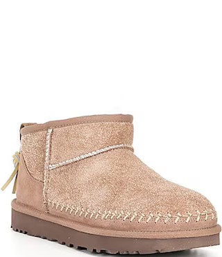 UGG Classic Ultra Mini Biarritz Suede Booties - 11 | Dillard's