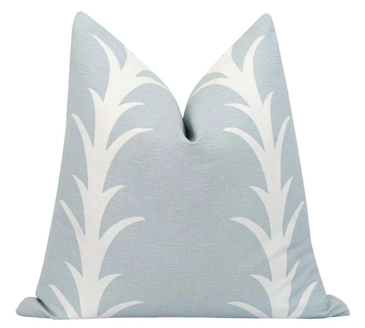 Acanthus Sky Blue Double Striped Linen Pillow | Land of Pillows
