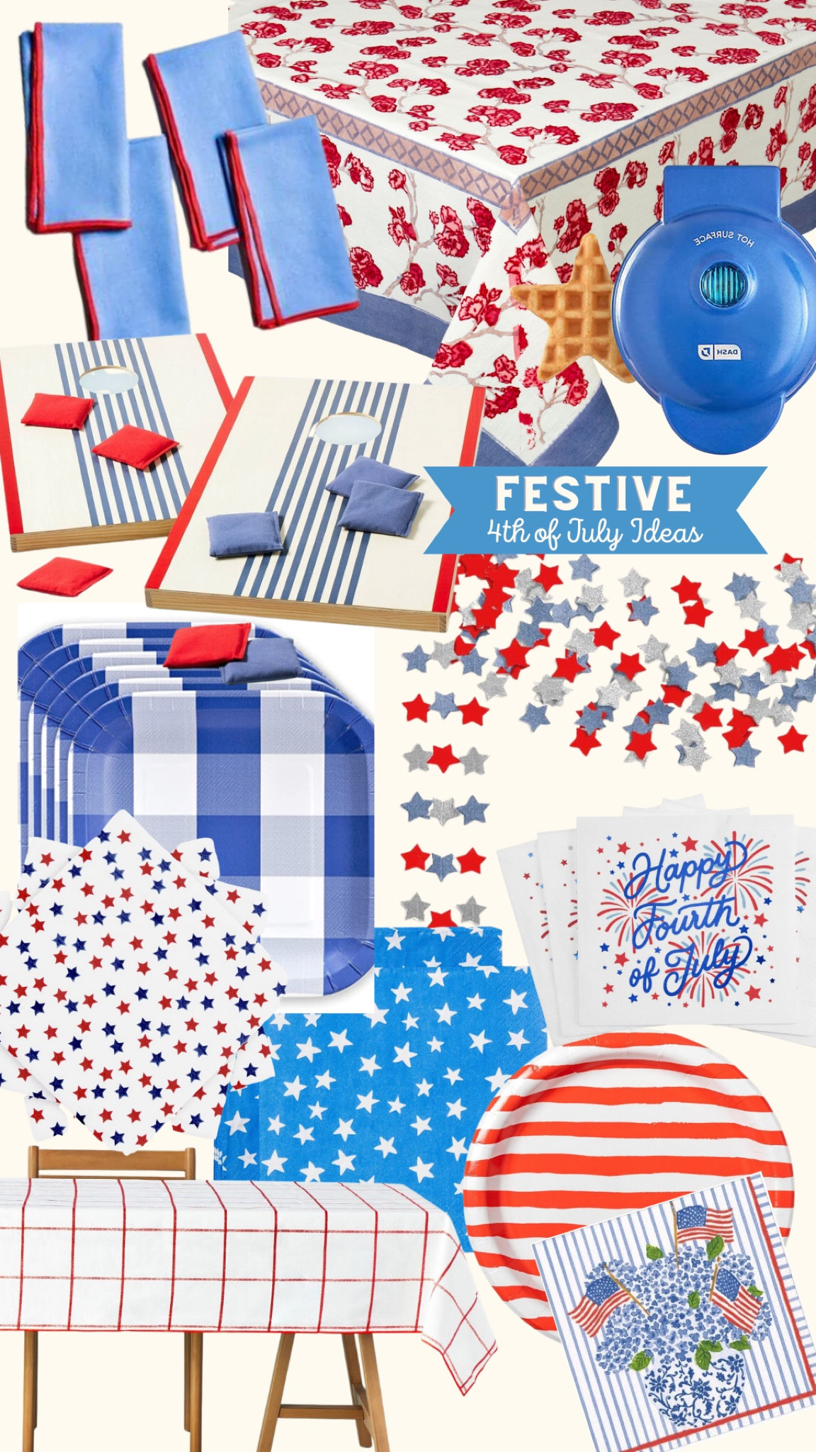 4th of July party supplies, paper goods, tableware and games / red white and blue patriotic party ideas 

#LTKFind #LTKSeasonal