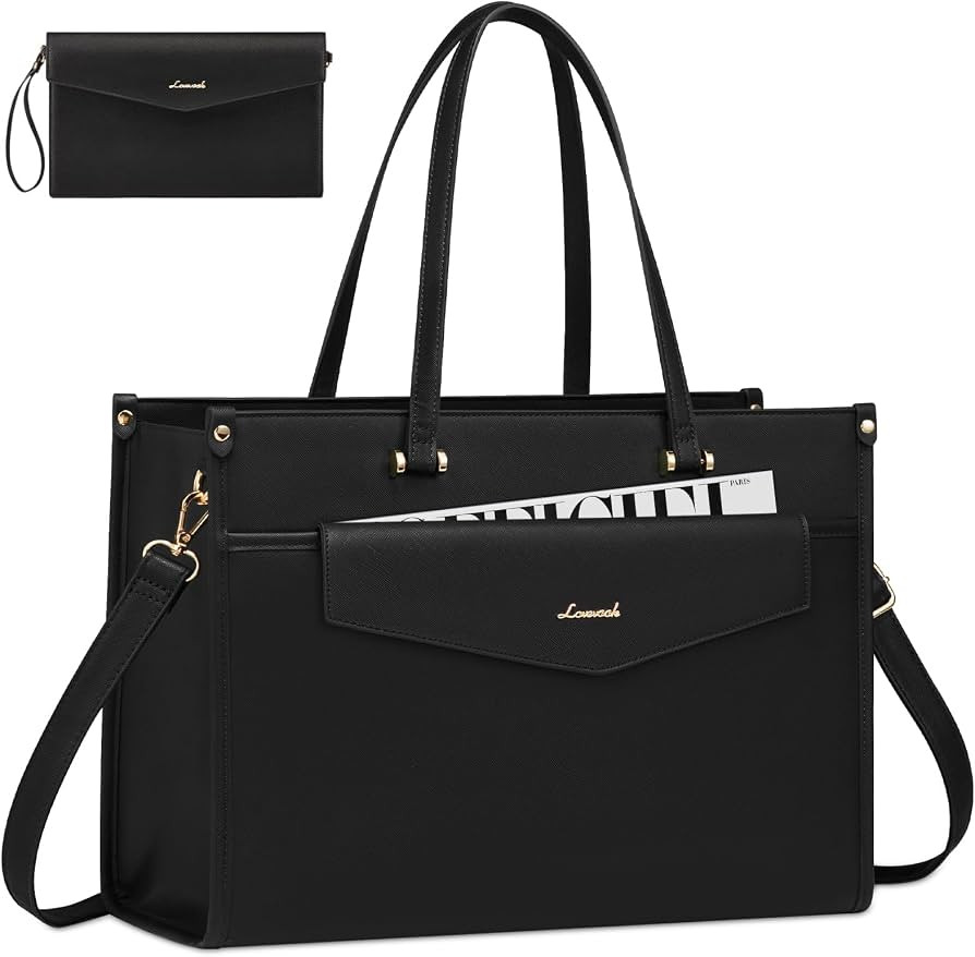 LOVEVOOK Laptop Tote Bag for Women, 15.6 inch 2-in-1 Professional Work Bag Business Briefcase wit... | Amazon (US)