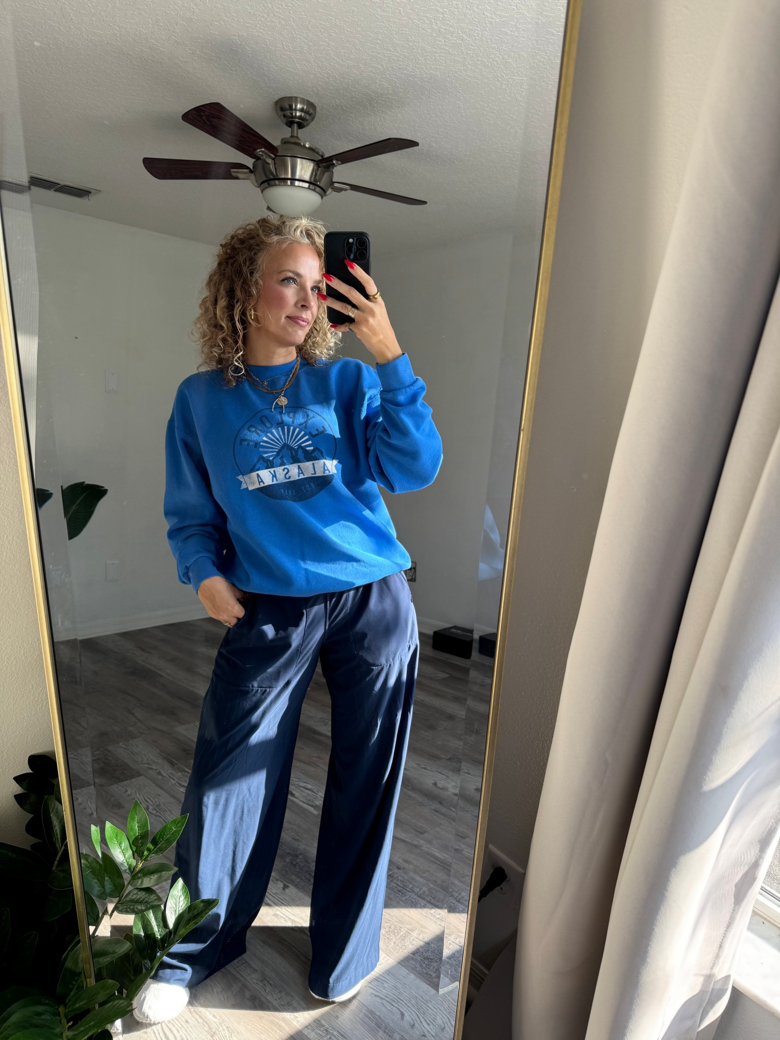 Lululemon pants. Perfect to have for spring and summer. Lightweight can be dressed up or down. I did a medium 
Perfect sports mom pants 
Sweatshirt is from gift shop in Alaska 

#LTKmomlife #LTKgrwm #LTKOver40
