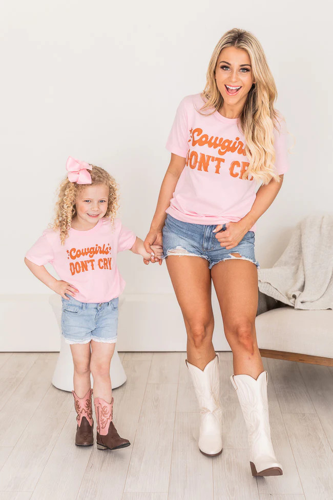 Kids Cowgirls Don't Cry Pink Graphic Tee FINAL SALE | Pink Lily