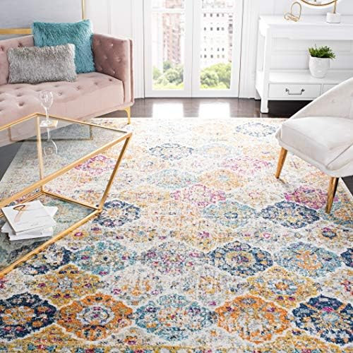 SAFAVIEH Madison Collection 5'1" x 7'6" Cream / Multi MAD611B Boho Chic Floral Medallion Trellis ... | Amazon (US)