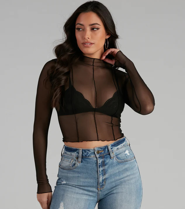 Mesh Moment Seam Crop Top | Windsor Stores