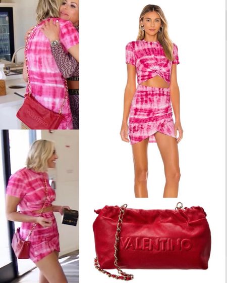 Throwback to one of my favorite casual & comfy RHOC looks! This pink tie dye cutout dress is from Revolve & made by Superdown. Unfortunately, it is sold out everywhere, but I found a few available for resale on Poshmark & EBay. This dress also comes in white. The bag is Valentino & still available in black.

#LTKitbag #LTKtravel #LTKfindsunder50