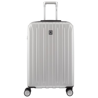 DELSEY Paris Titanium Expandable Upright Hardside Medium Checked Spinner Suitcase - Silver | Target