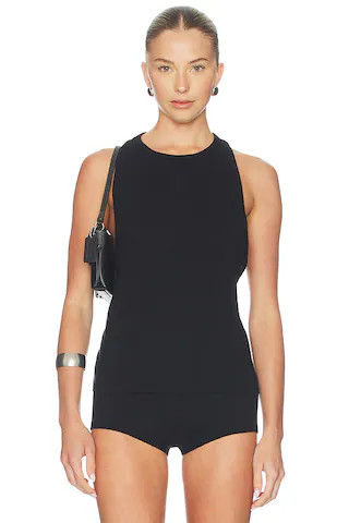Romy Knit Racer Tank Top in Black | Revolve Clothing (Global)