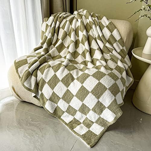 Fuzzy Checkered Blanket,Villcr Throw Blanket for Couch Bed Sofa Travel Camping,Soft Plaid Decorative | Amazon (US)
