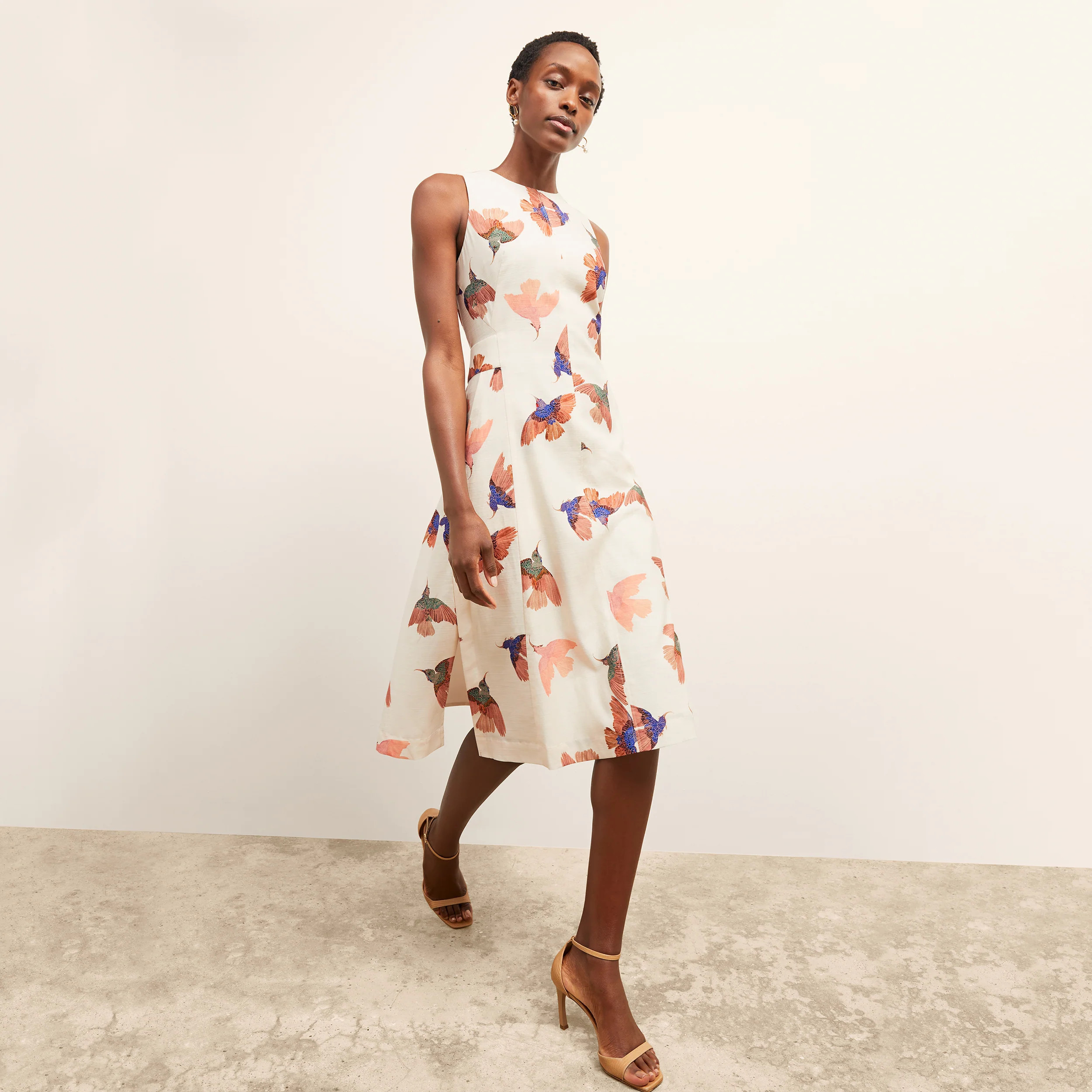 Estela Dress - Airy Cotton :: Hummingbird Print | MM LaFleur