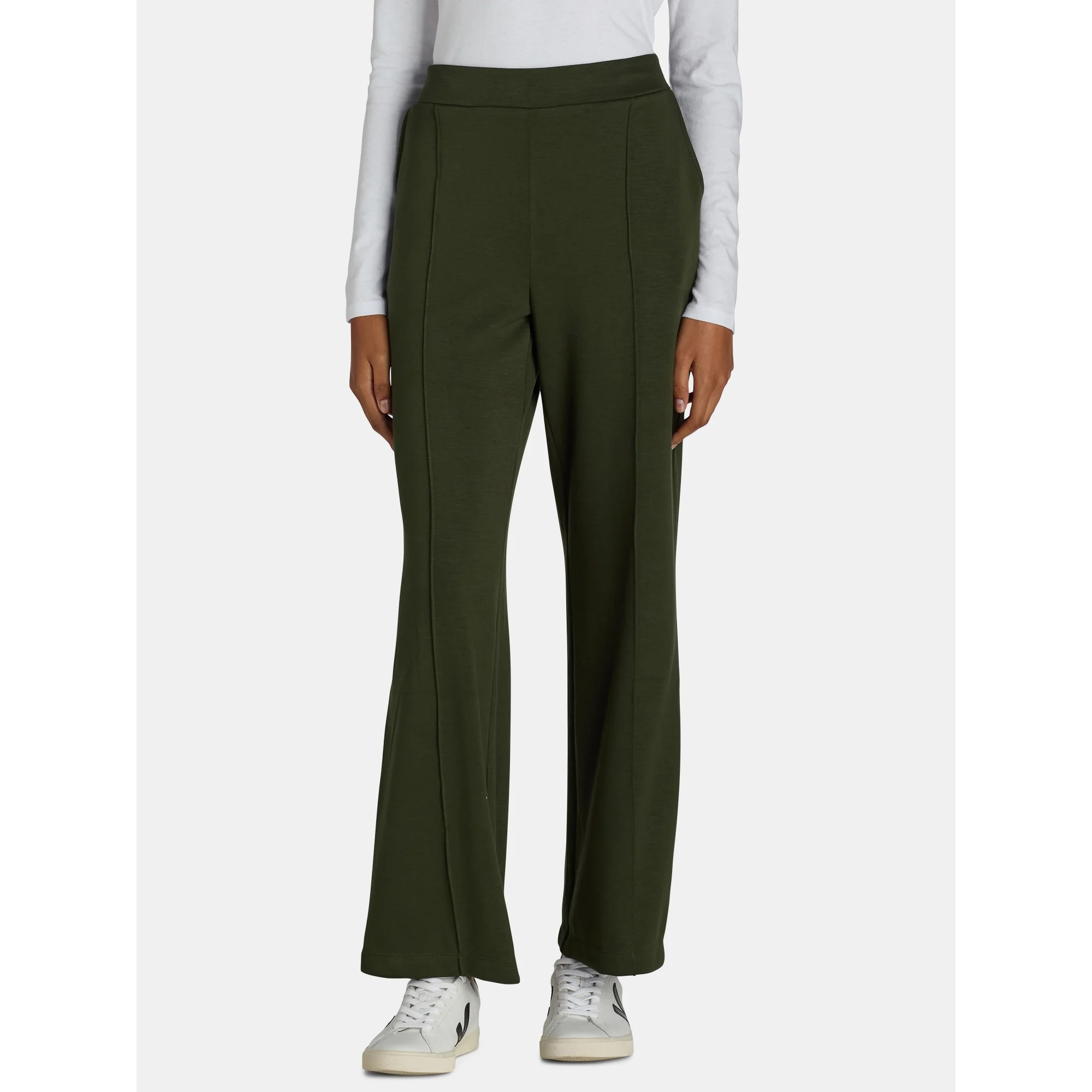 Scoop Women's Seamed Front Wide-Leg Leggings, 33” Inseam, Sizes XS-XXL | Walmart (US)