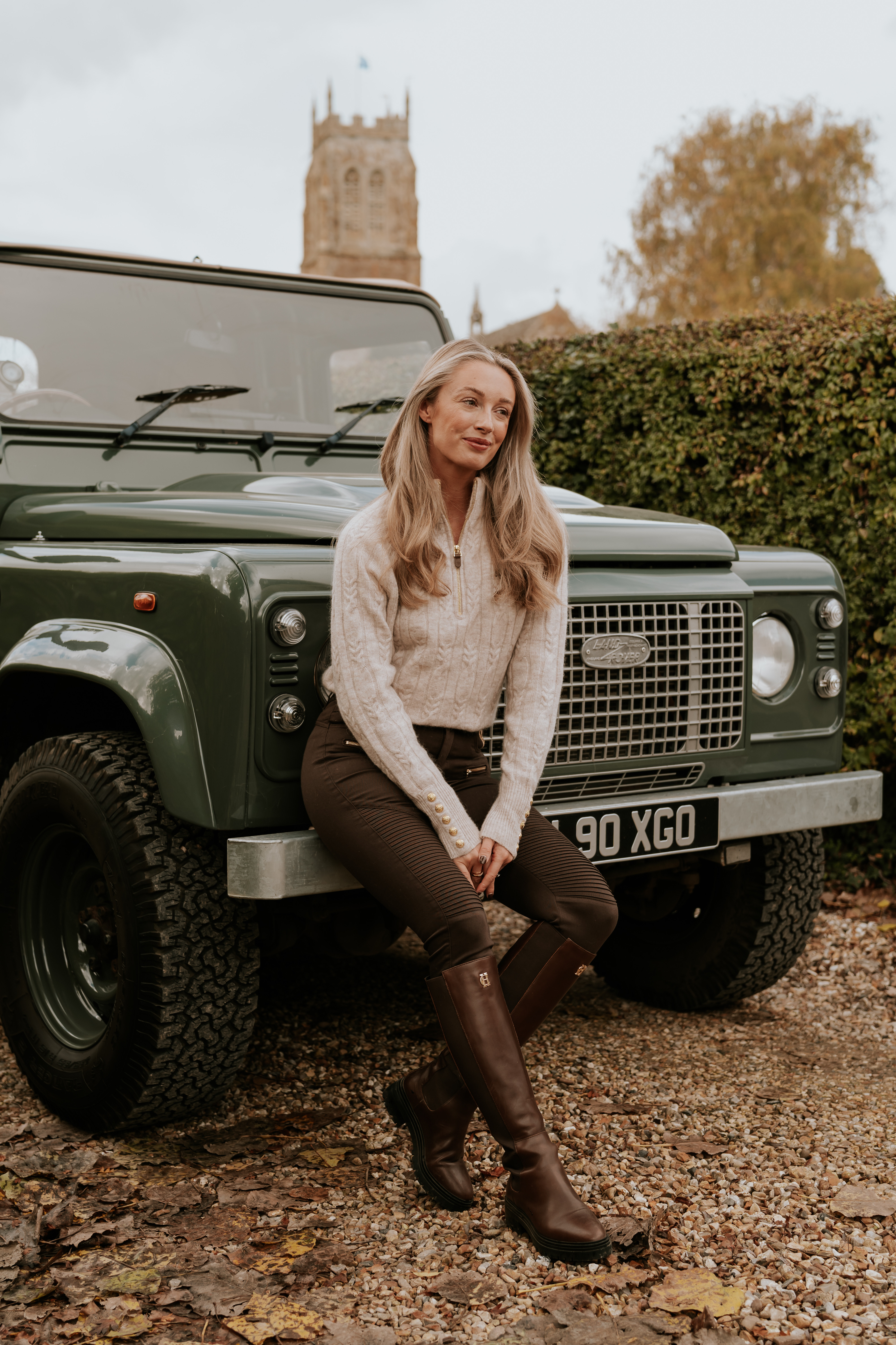 My everyday, autumn wardrobe for a chic look in The Cotswolds 🫶🏻 Holland Cooper outfit, Ralph Lauren, old money style 🍂 Cable knit jumper, knee high boots! 

 #LTKuk #LTKautumn #LTKluxury
