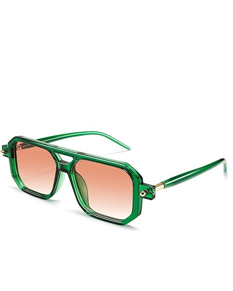 FEISEDY Vintage Square 70s Flat Aviator Sunglasses Women Men Classic Retro Stylish Frame UV400 Su... | Amazon (US)