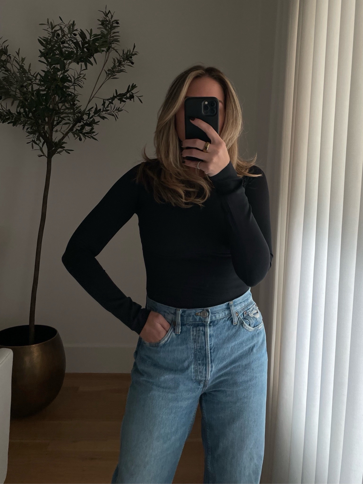 Black Bodysuit // High Waisted Denim

#LTKstyletip #LTKSeasonal