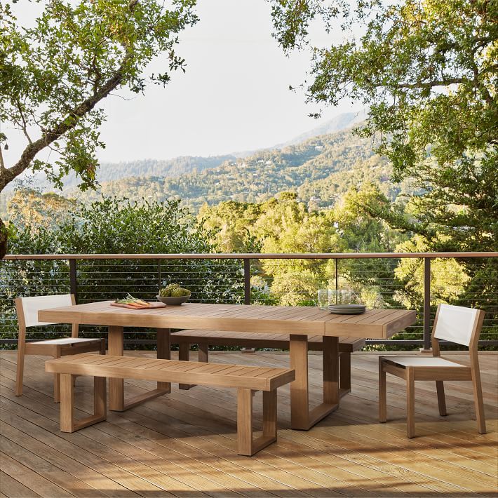 Portside Outdoor Expandable Dining Table (76.5"–106") | West Elm (US)