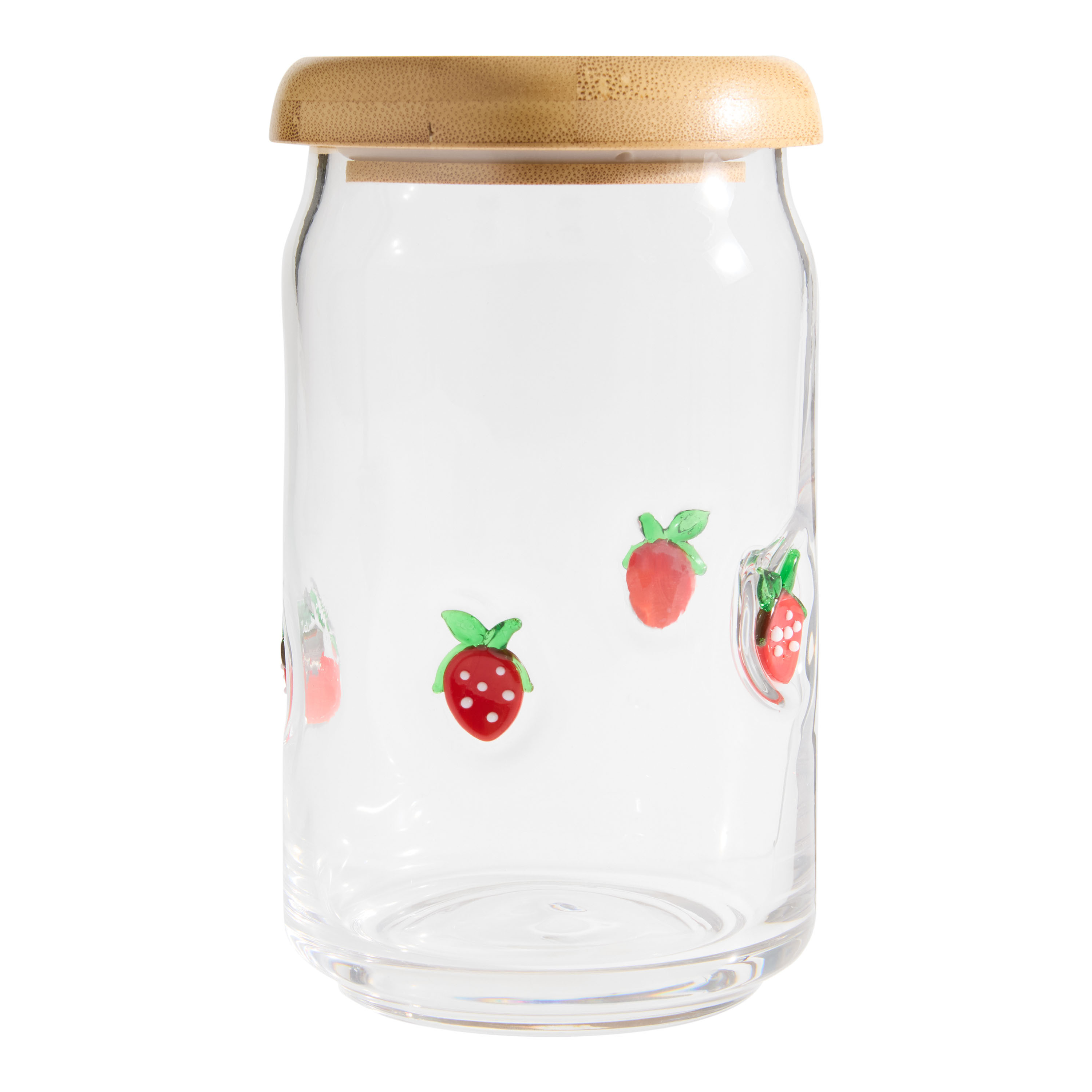 Charm Inlay Tall Glass and Bamboo Storage Canister | World Market